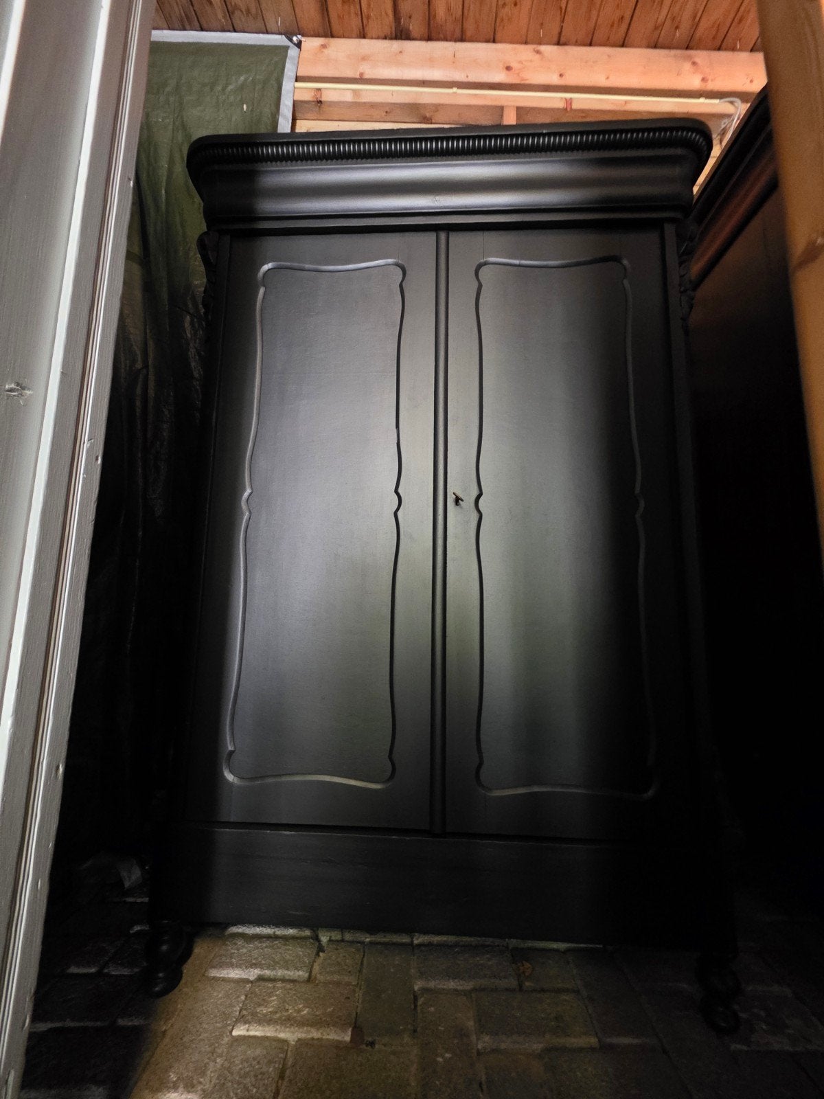 nette zwarte demontabele biedermeier meidenkastje bez mogeli, Ophalen of Verzenden