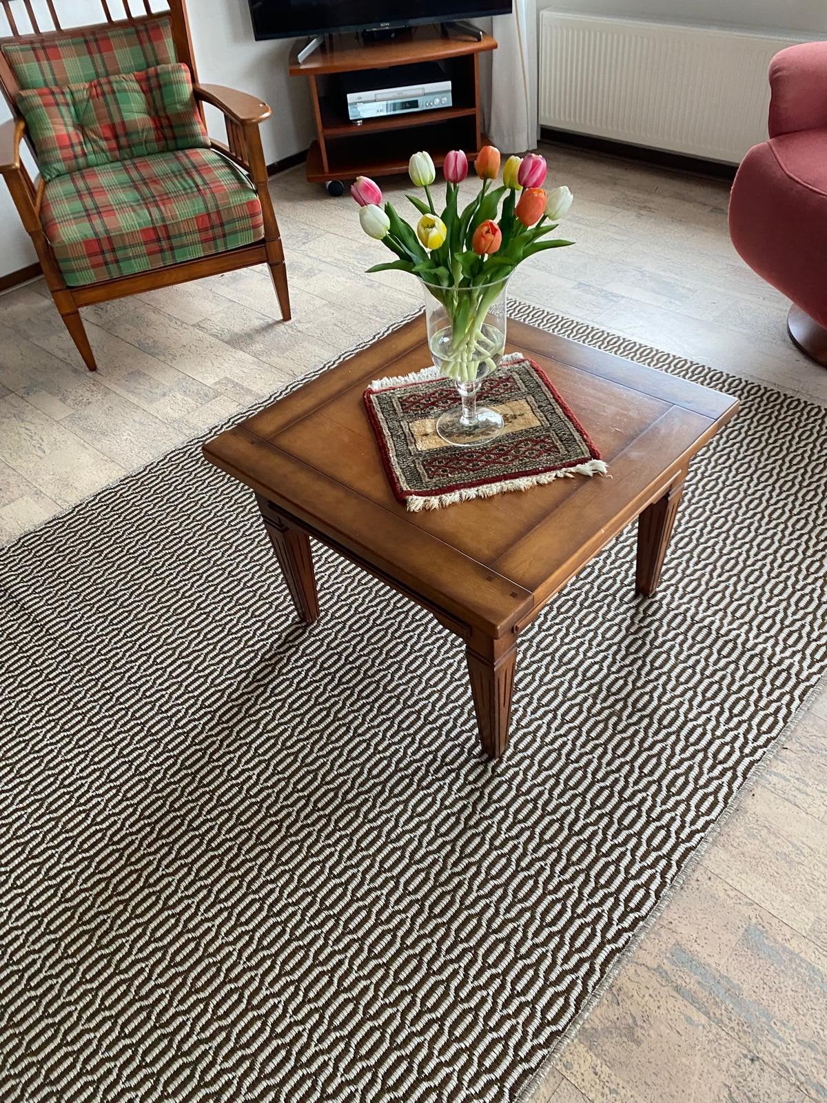 Te koop stoelen en bijzet tafel ,kan ook los van elkaar verk, Ophalen of Verzenden, Rechthoekig, 200 cm of meer