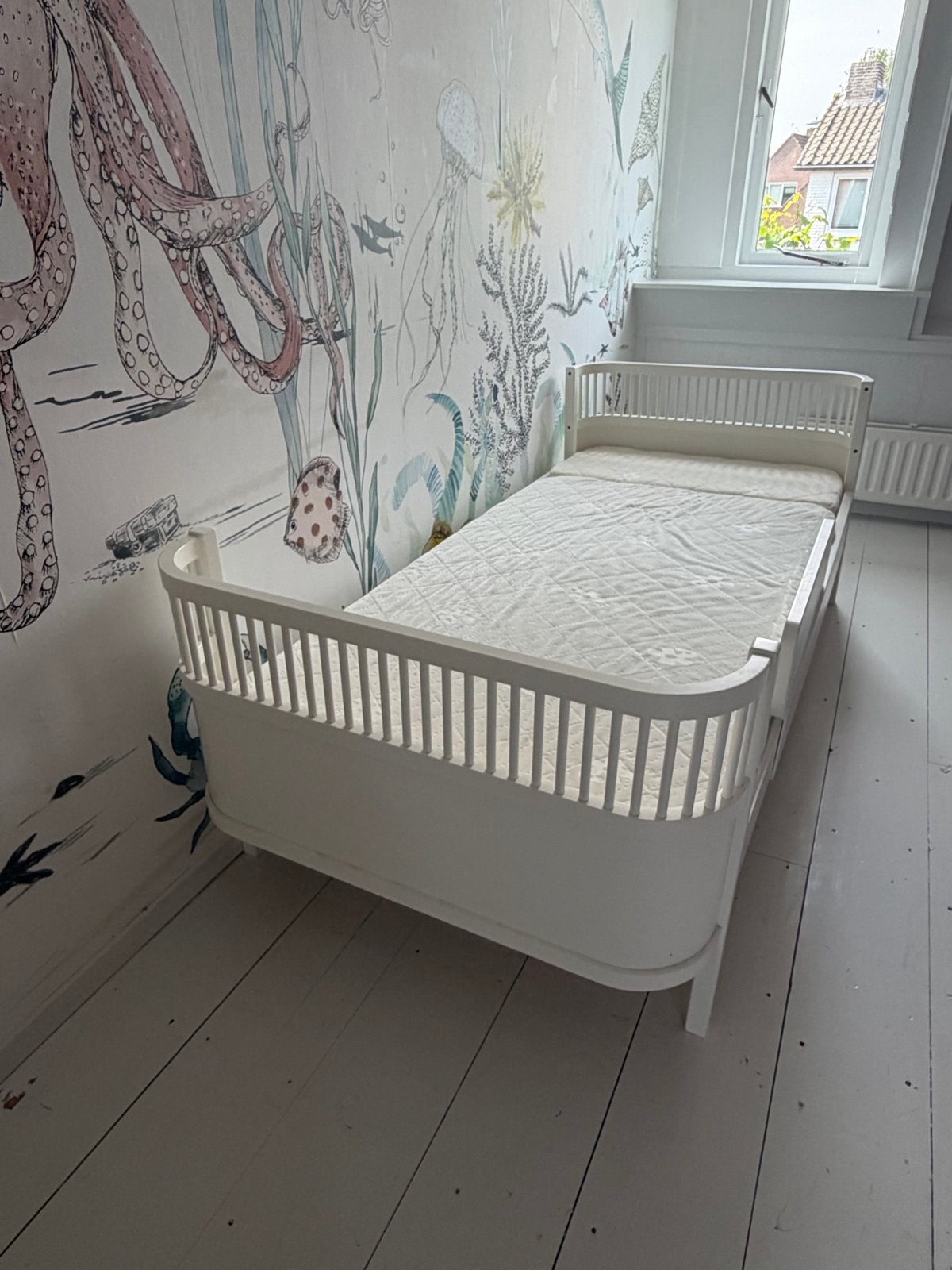 Sebra Junior & Grow bed 90x160/200 cm incl. matras, Kinderen en Baby's, Kinderkamer | Bedden, Ophalen, 85 tot 100 cm, Gebruikt
