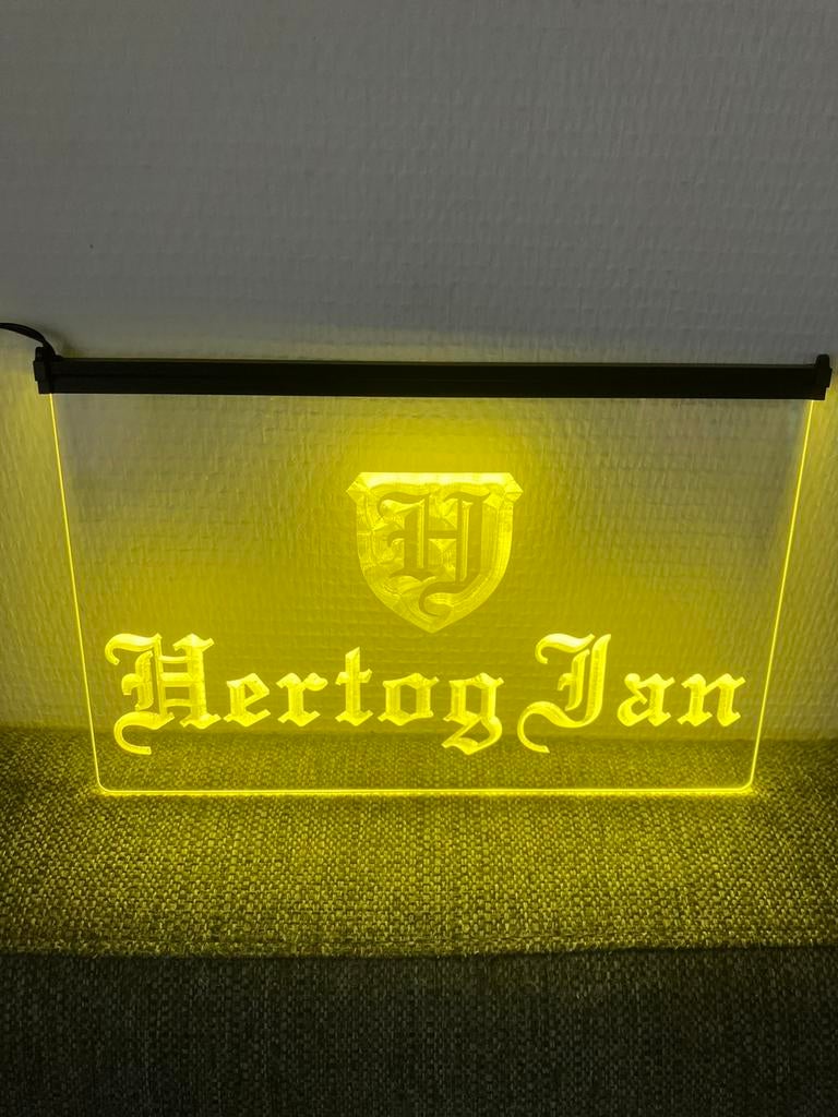 Supermooie Hertog Jan led lamp 20x30cm *NIEUW*, Verzamelen, Biermerken, Ophalen of Verzenden, Nieuw, Reclamebord, Plaat of Schild