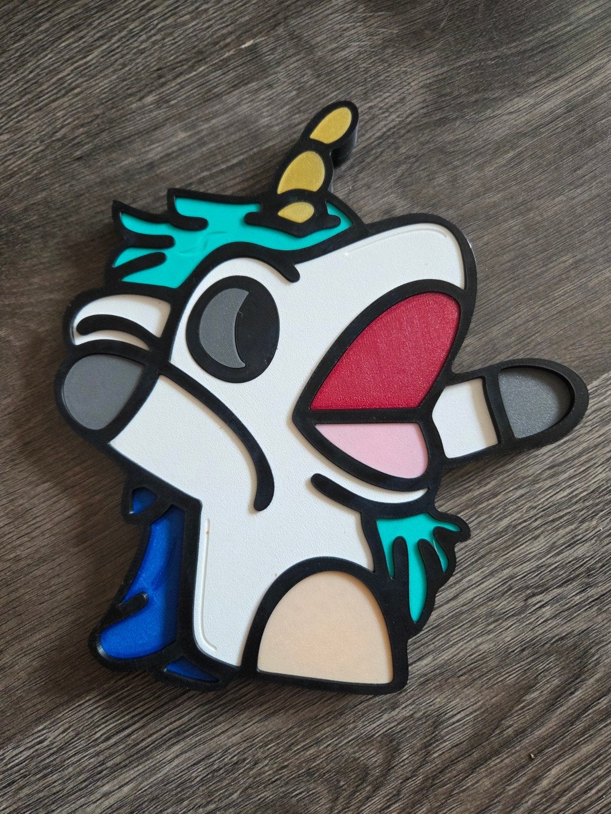 Unicorse wanddecoratie voor Bluey fans - Met ophangsysteem, Nieuw, Ophalen of Verzenden, Wit, Wanddecoratie