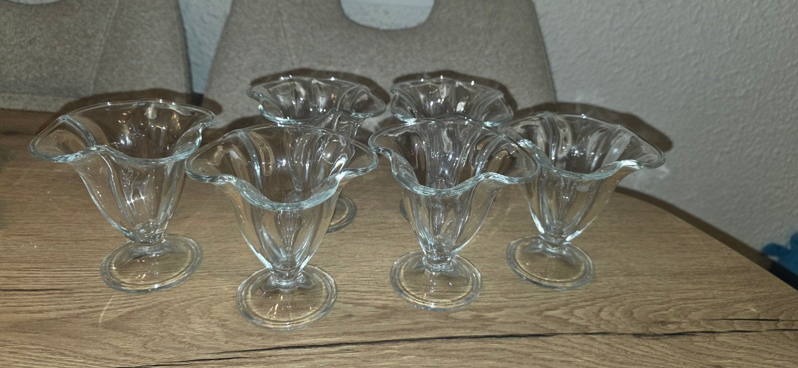 Set van 6 vintage ijscoupes van glas, Ophalen