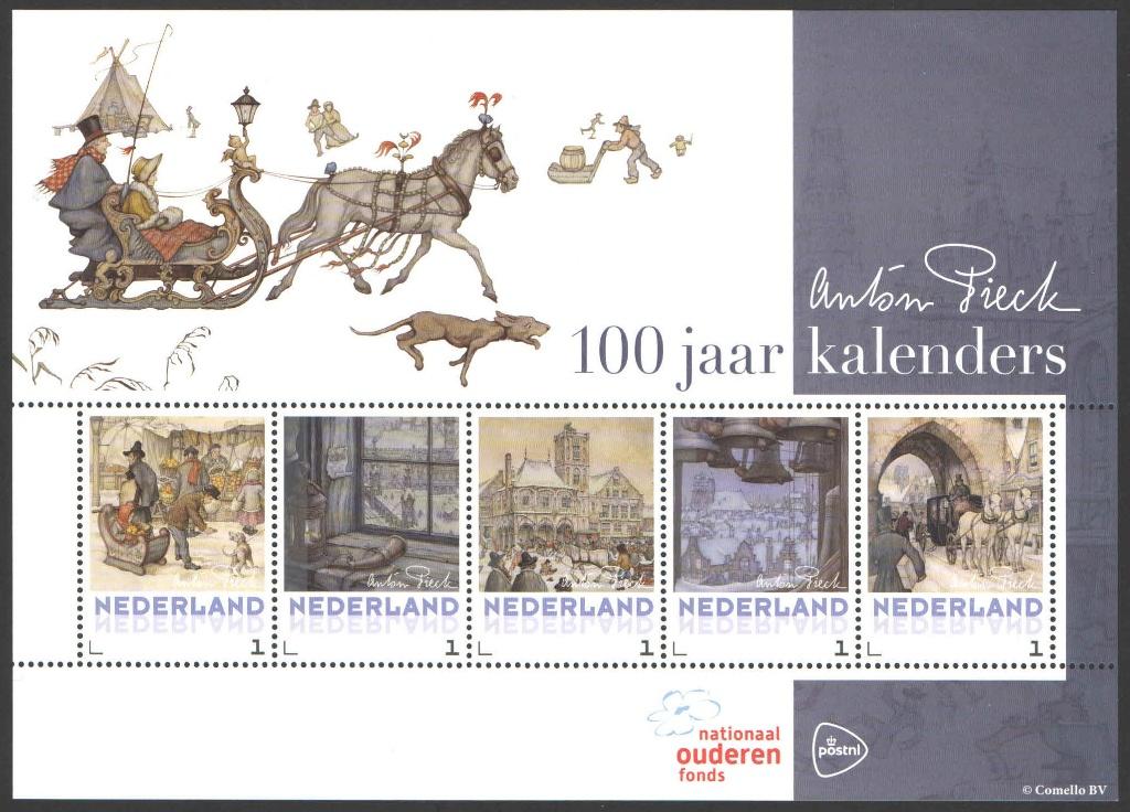 Postzegels Anton Pieck: 100 jaar Kalenders (1), Ophalen of Verzenden, Na 1940, Postfris