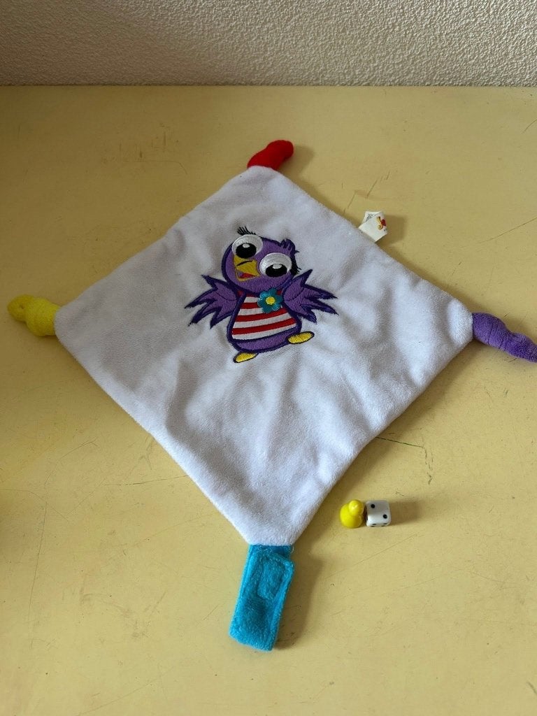 Efteling Tiamo knuffeldoekje vogel Jet wit paars, Info@tiamo.nl, Tiamo BVK, Overige typen, Ophalen of Verzenden