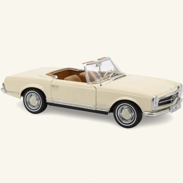 Mercedes Benz 230 SL Hardtop 1964 Beige Schaal 1/18 Norev, Auto, Norev, Ophalen of Verzenden, Norev