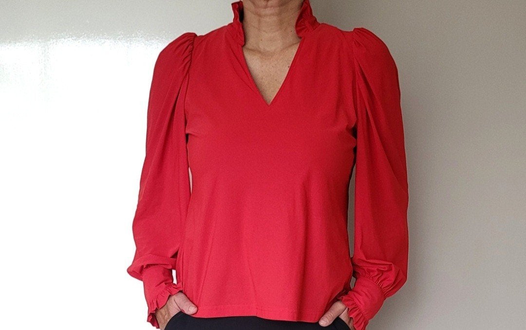 Studio Anneloes Rosella blouse M Rood Travelstof top, Kleding | Dames, Maat 38/40 (M), Studio Anneloes, Verzenden, Zo goed als nieuw