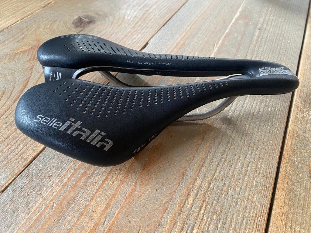 Sella Italia Max SLR Boost TI 316 Gel Superflow, Gebruikt, Titanium, Racefiets, Ophalen of Verzenden