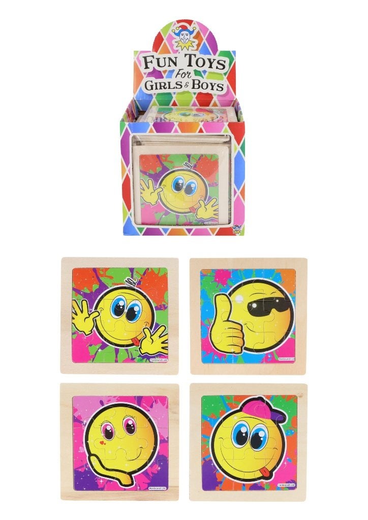PARTIJ HOUTEN SMILEY LEGPUZZELS 13CM, ., Nieuw, Ophalen of Verzenden, .