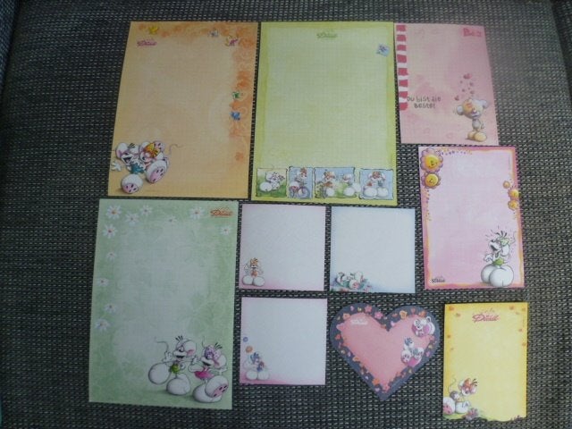 10 Diddl verschillende blok verzamel blaadjes pakket nr 04, Ophalen of Verzenden, Verschillende figuren, Nieuw, Papier, Kaart of Schrift