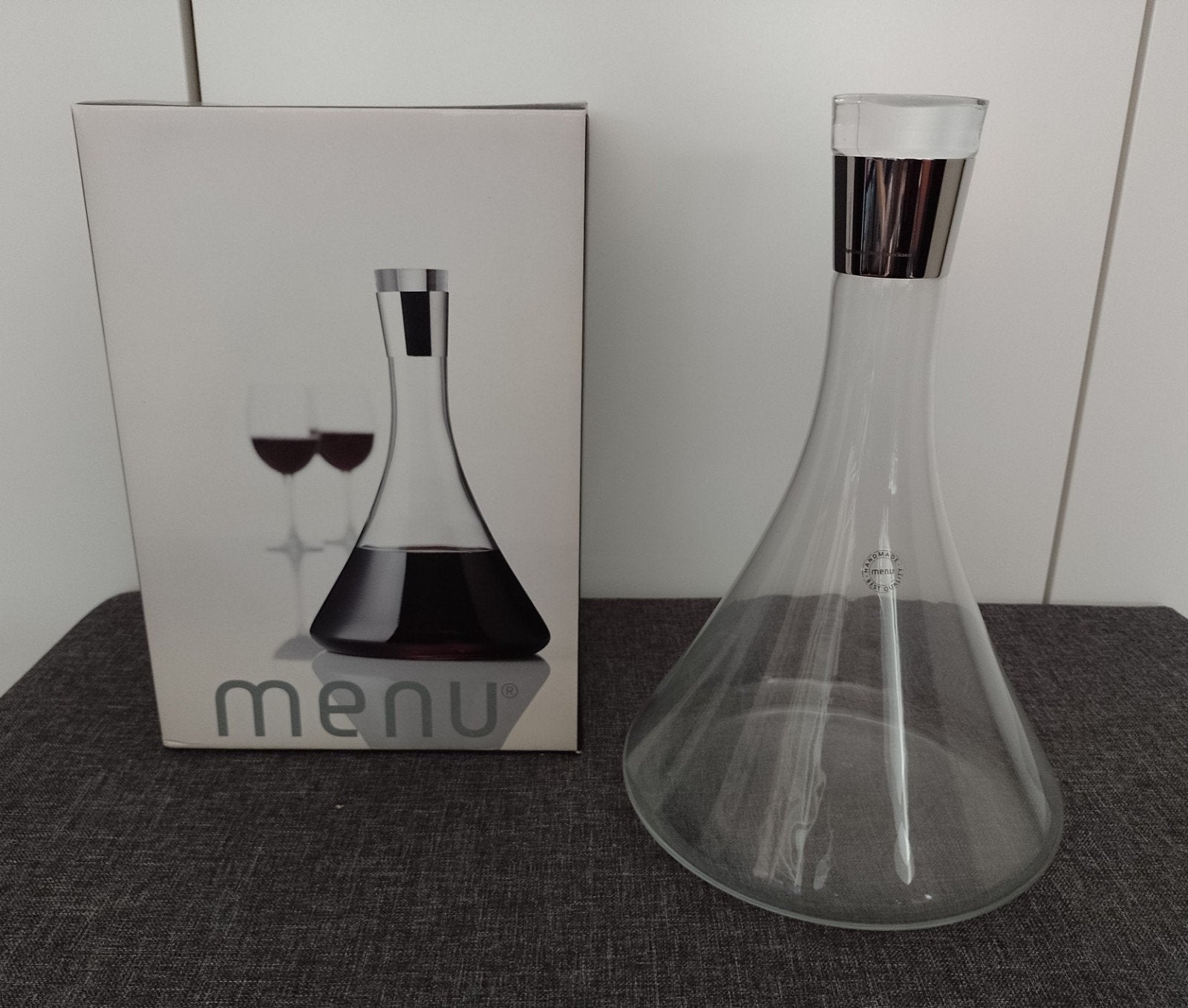 Menu decanteer karaf met stop, nieuw, Huis en Inrichting, Overige typen, Nieuw, Ophalen of Verzenden, Glas