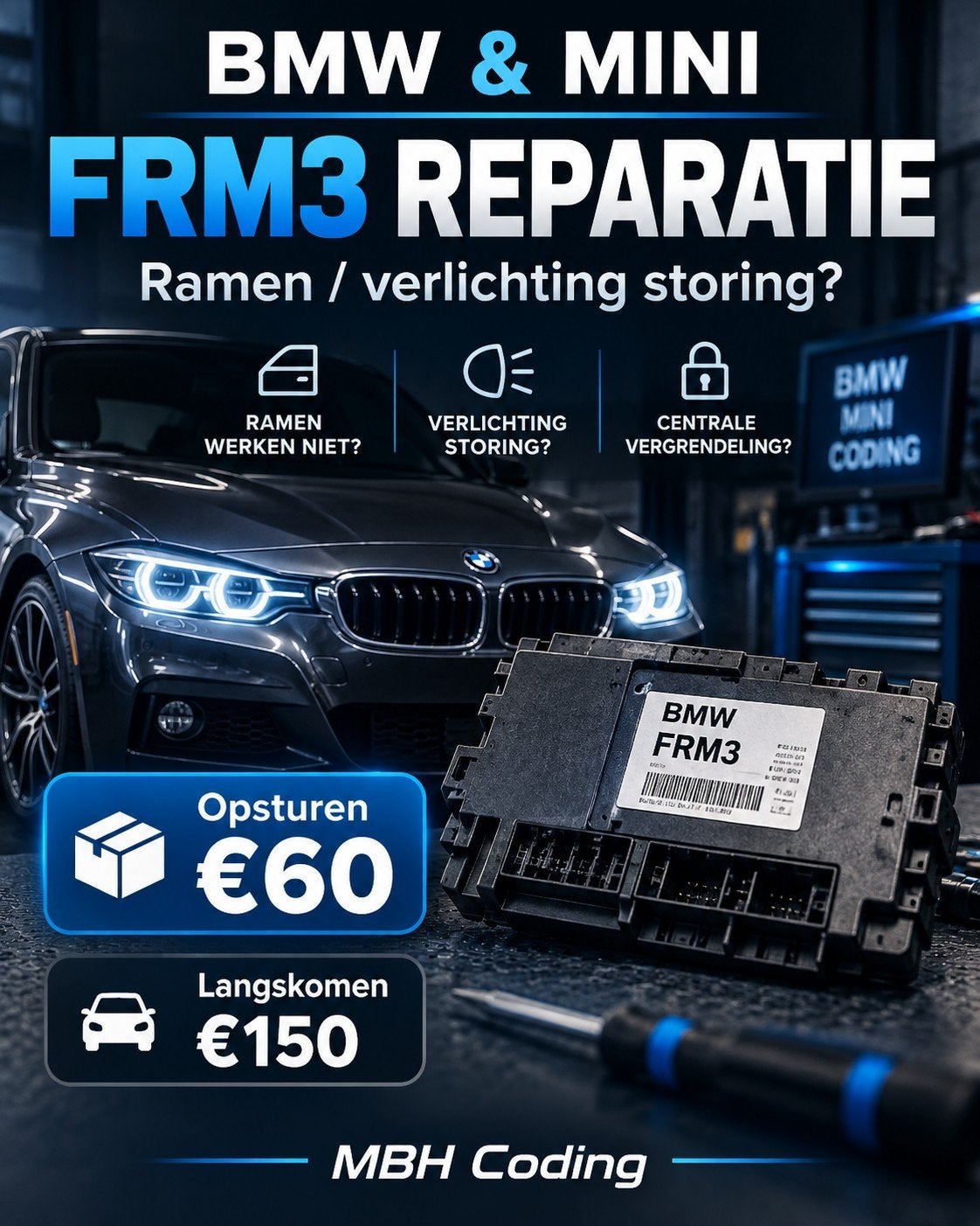 BMW / MINI FRM3 Reparatie | Ramen Verlichting Werkt Niet, Ophalen, Nieuw, BMW