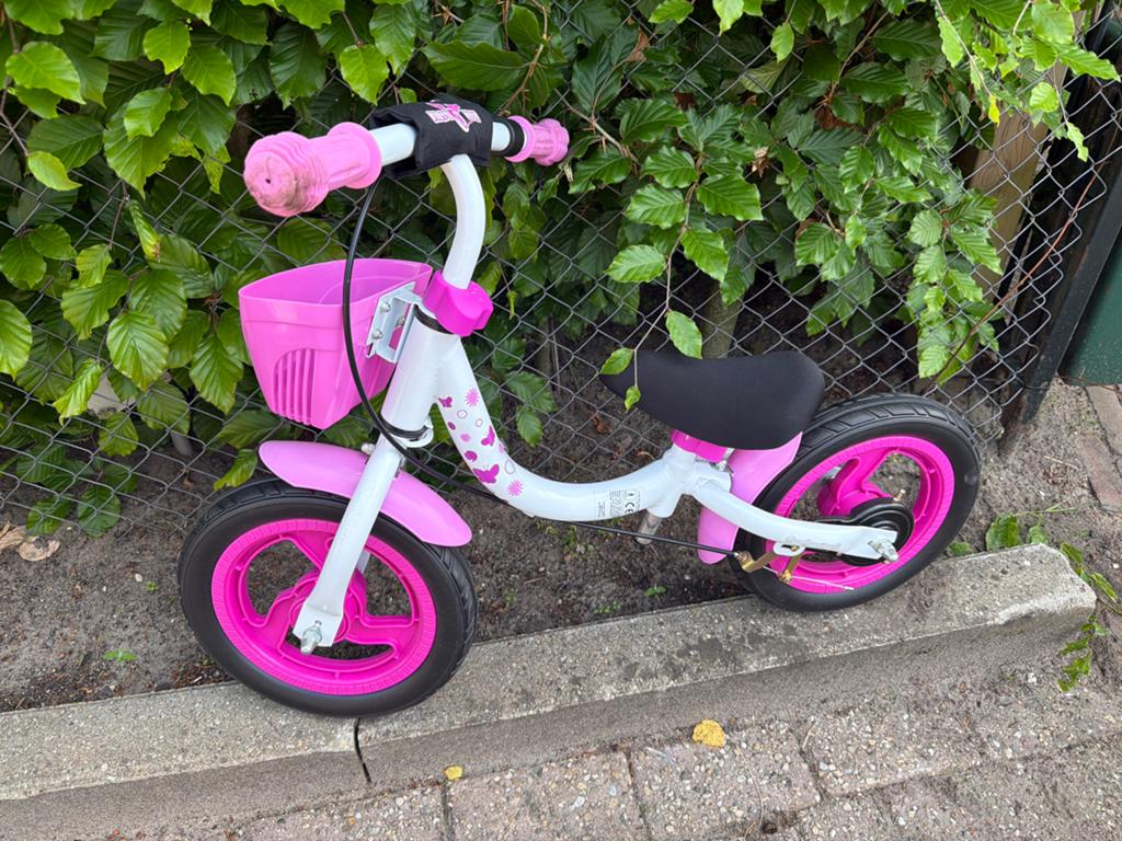 Roze loopfiets voor kinderen - Zo goed als nieuw, Ophalen of Verzenden, Zo goed als nieuw, Minder dan 16 inch