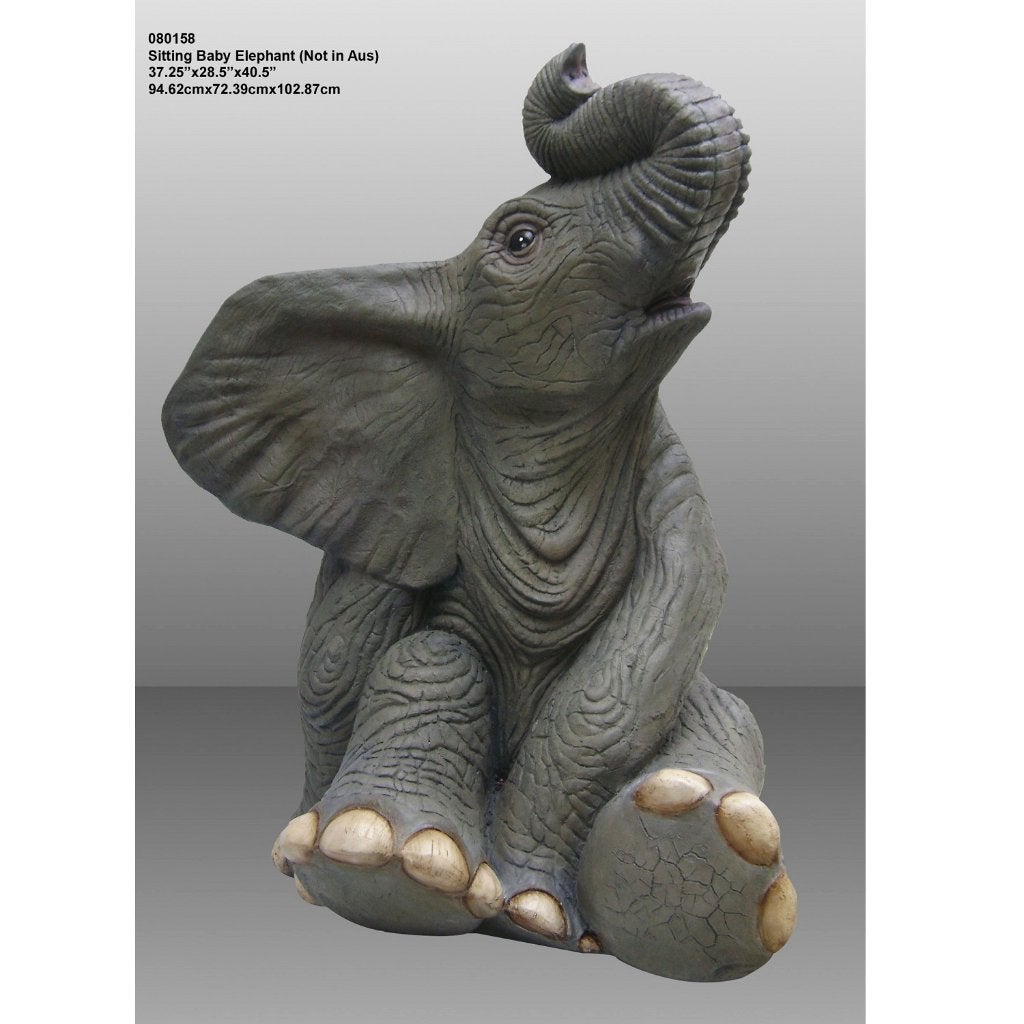 Sitting Baby Elephant – Olifant beeld Hoogte 103 cm, Ophalen, Nieuw, Overige typen