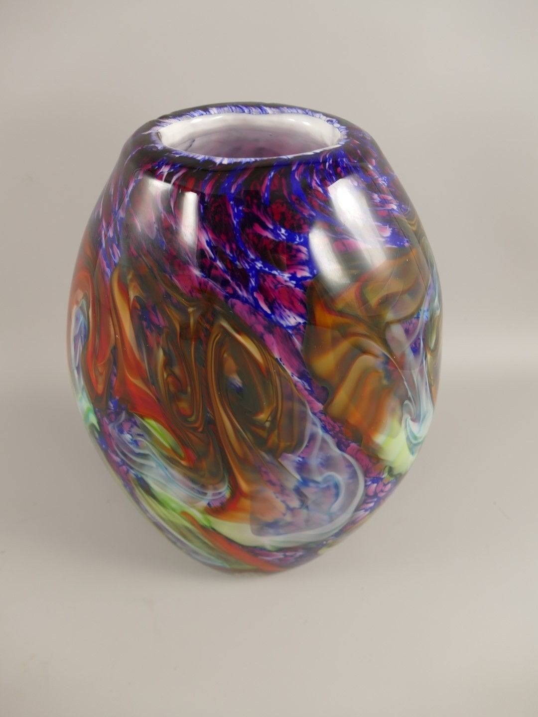 Glazen vaas, Murano-stijl, H. 34 x 22 cm, Ophalen of Verzenden