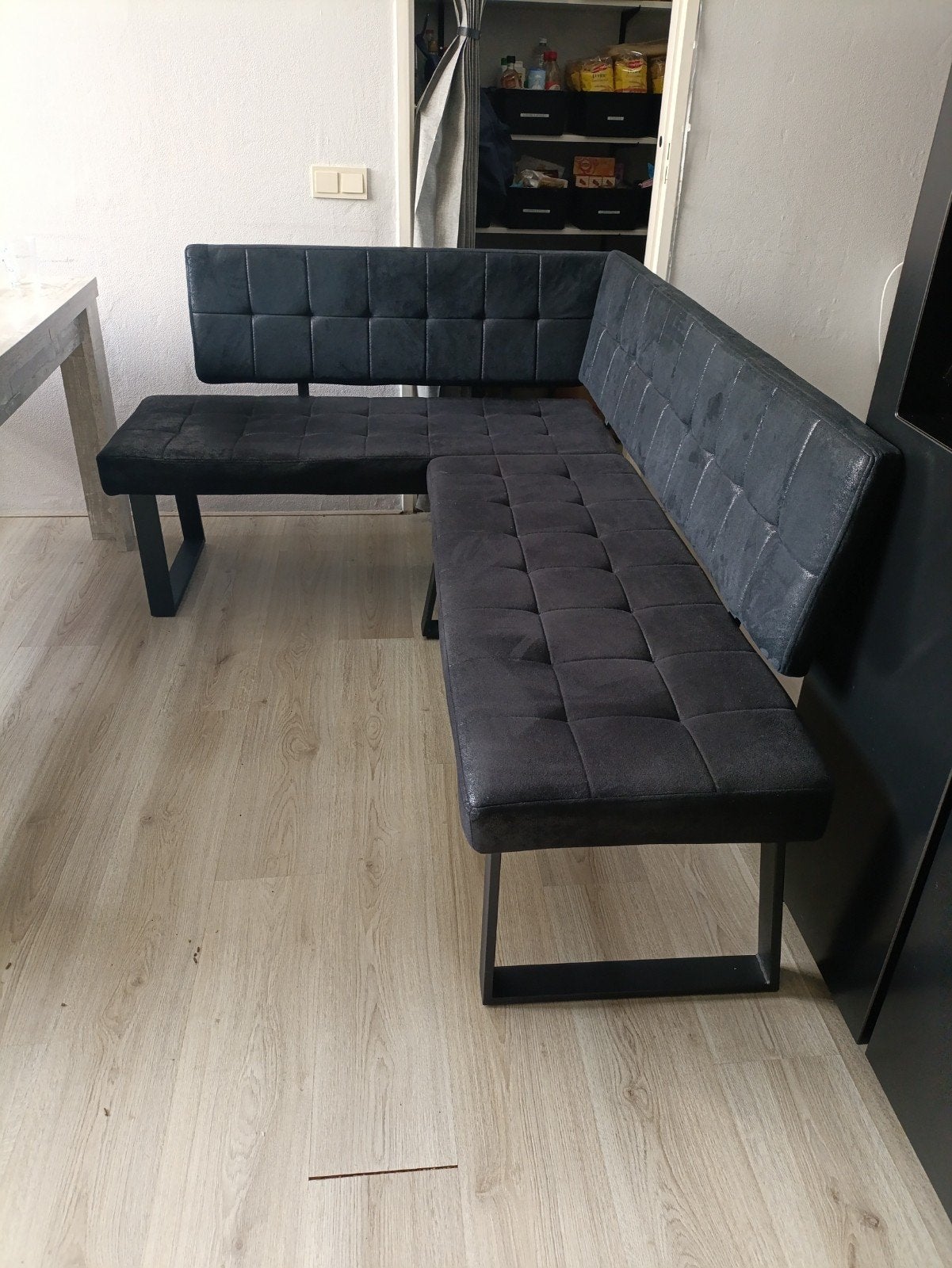 Moderne hoekbank voor eetkamer of keuken, Huis en Inrichting, Ophalen, Gebruikt, Metaal, Modern