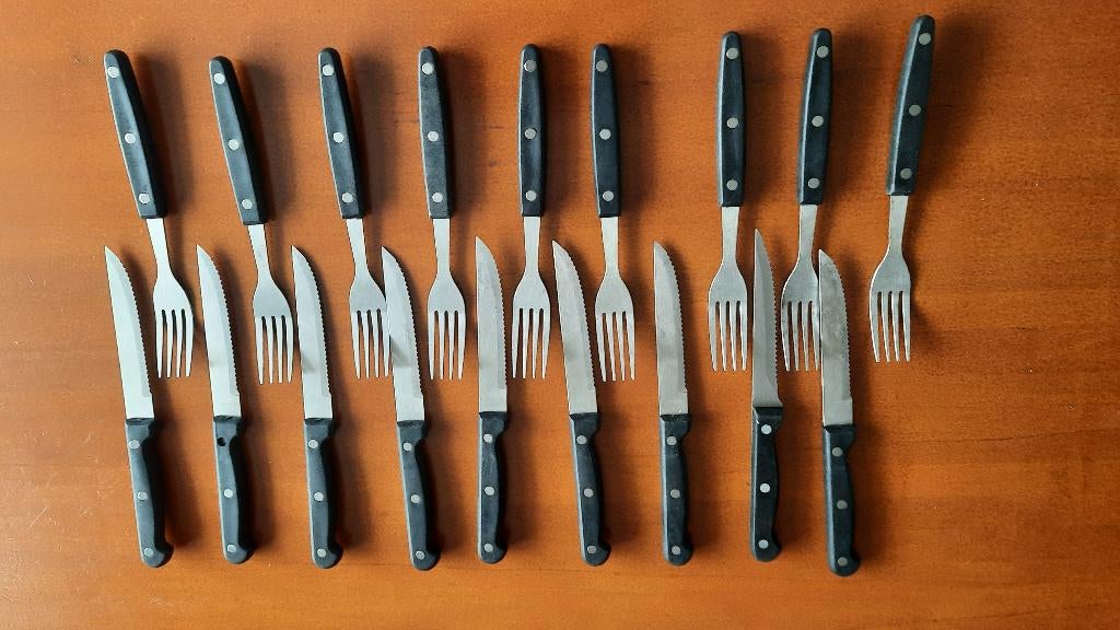 9  Stainless Steel messen en vorken, Huis en Inrichting, Keuken | Bestek, Ophalen of Verzenden, Gebruikt, Overige materialen
