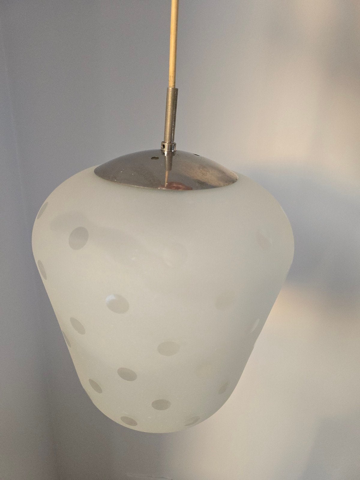 Antieke zweedse Straberry Plafondlamp Orrefors 40S €139, Huis en Inrichting, Zweeds, E27 (groot), Ophalen of Verzenden, Glas