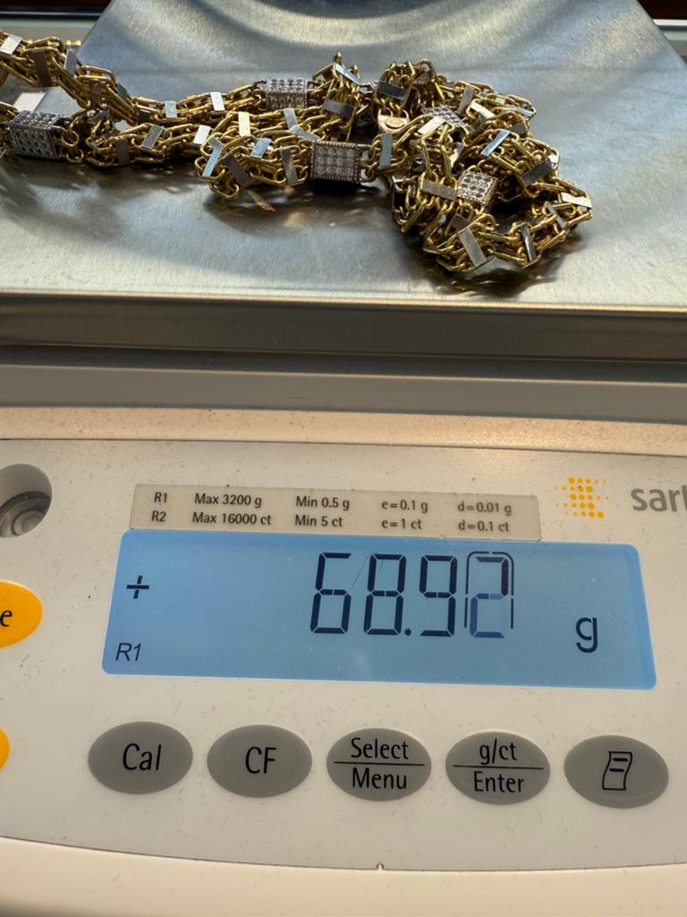 Prachtige 18 karaats gouden magnum ketting italy design 69gr, Ophalen of Verzenden, Zo goed als nieuw, Goud, Goud
