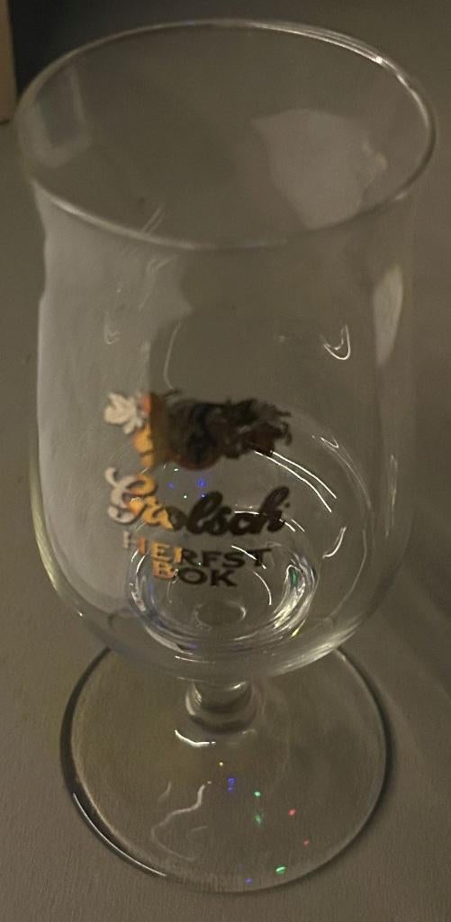 Grolsch glas Herfstbok (10 stuks), Ophalen, Zo goed als nieuw, Glas of Glazen, Grolsch