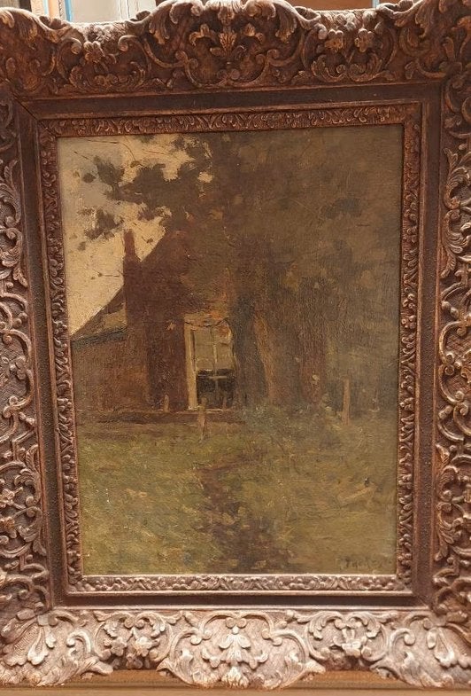 Schilderij Pieter de Regt Landschap met huisje, Ophalen, Impressionistisch, Landschap, Olieverf