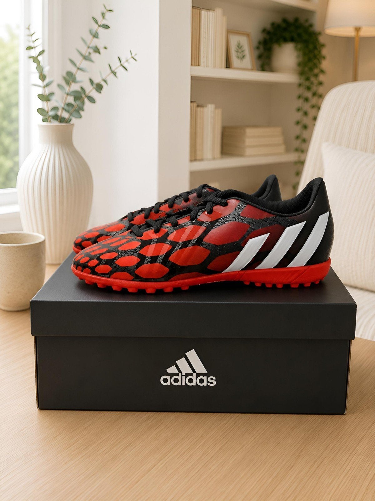Adidas Predator TF Zwart/Rood – Voetbalschoenen Kunstgras, Maat XS of kleiner, Schoenen, Nieuw, Ophalen of Verzenden