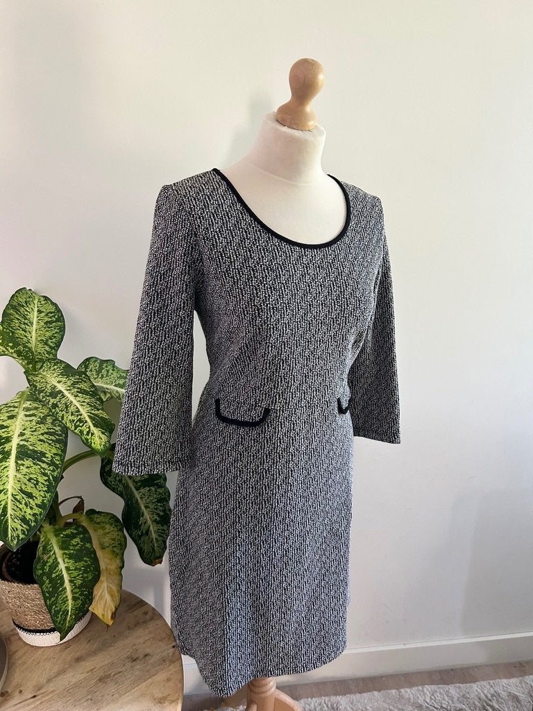 King Louie maat L gemeleerde retro najaar jurk 3467, Kleding | Dames, Zwart, Maat 42/44 (L), Ophalen of Verzenden, Zo goed als nieuw