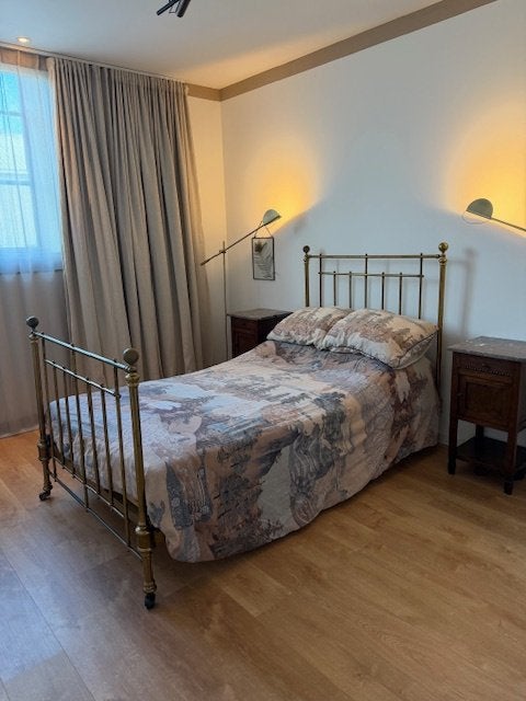 Antiek Engels messing bed – 120 x 200 cm, Huis en Inrichting, Slaapkamer | Bedden, Ophalen, Gebruikt, Overige kleuren, Twijfelaar