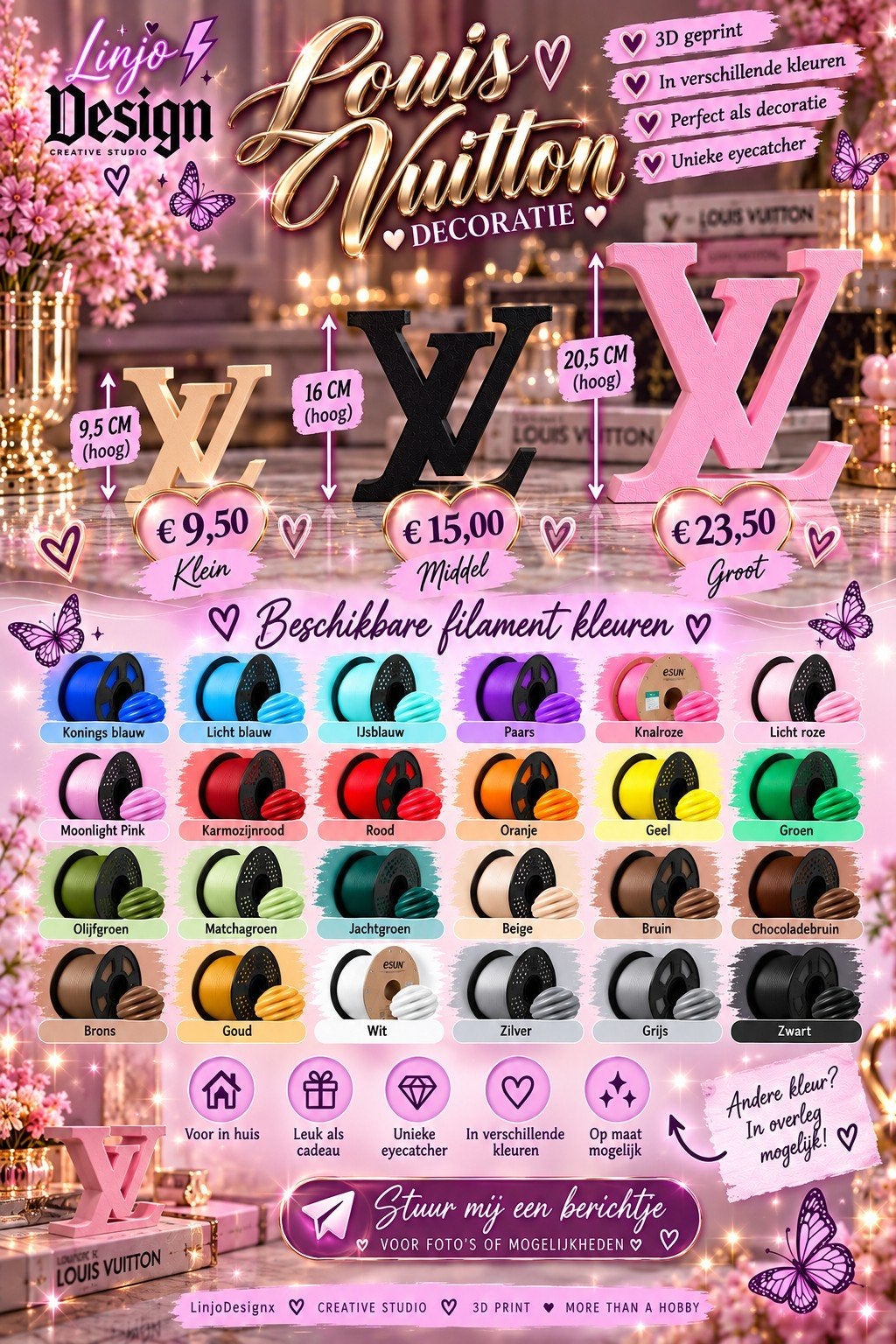 LV Decoratie • Linjodesignx, Ophalen of Verzenden, Nieuw, Overige typen, 21 cm
