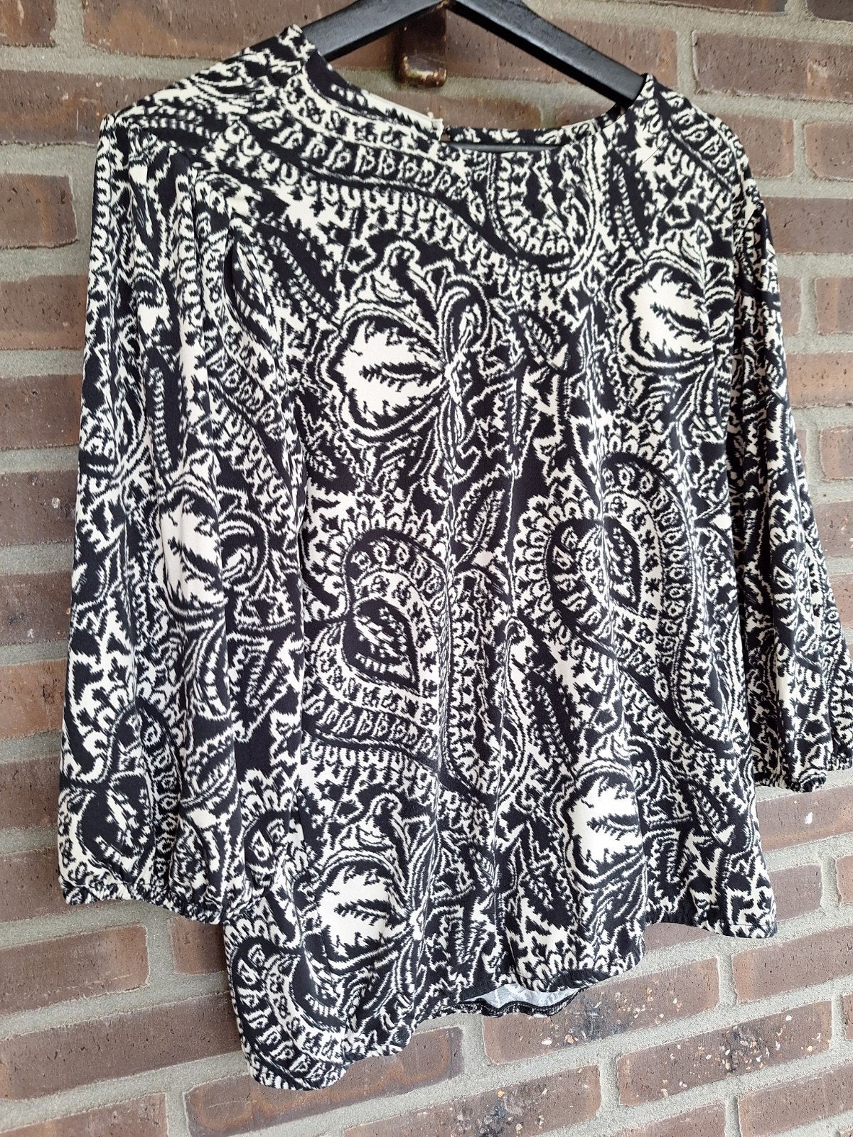 Summum Woman Blouse Zwart/Wit Paisley Print Maat M, Summum Woman, Zwart, Maat 42/44 (L), Ophalen of Verzenden