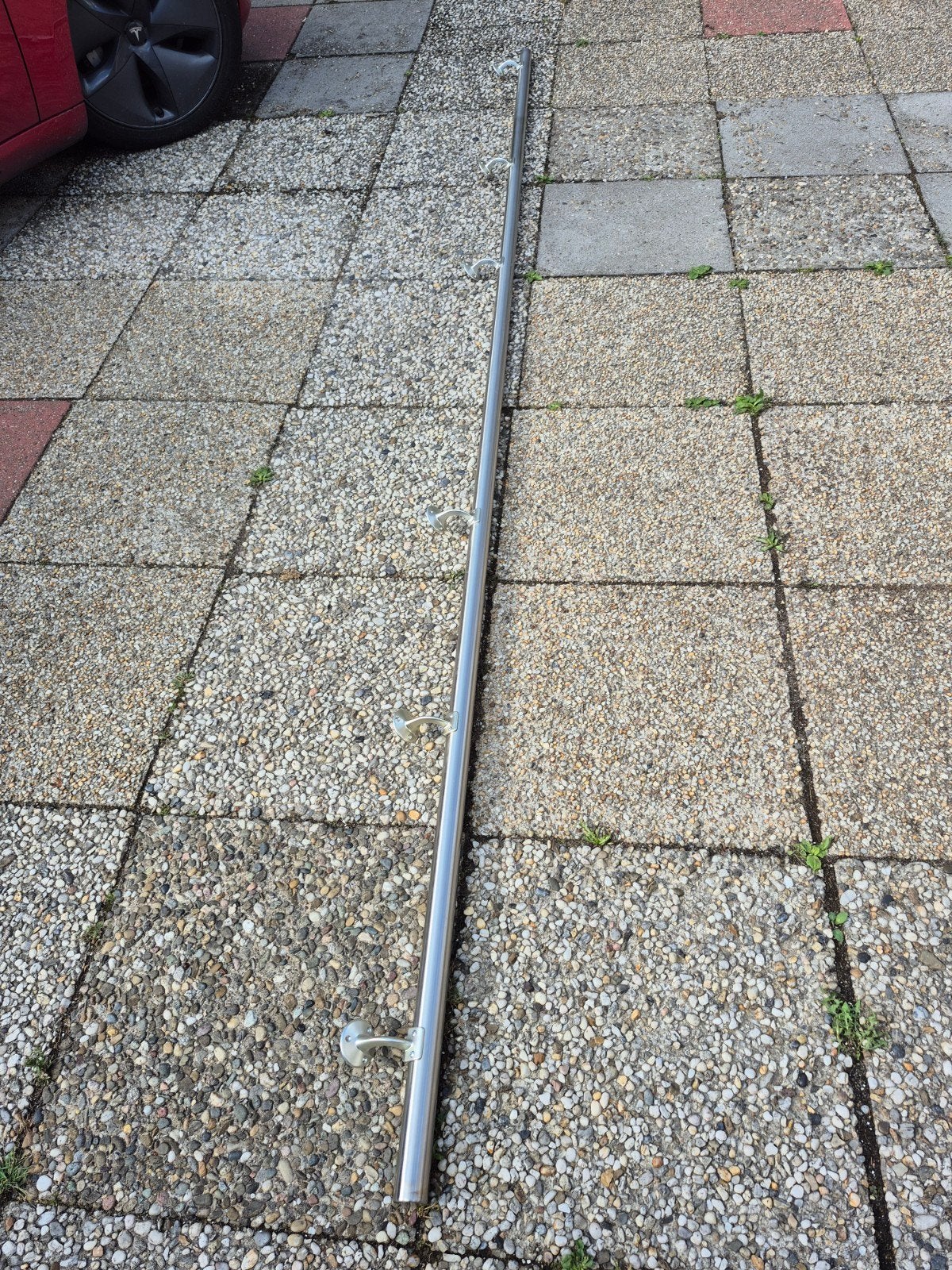 RVS trapleuning 335 cm, Ophalen, Gebruikt, Trap, 2 tot 4 meter