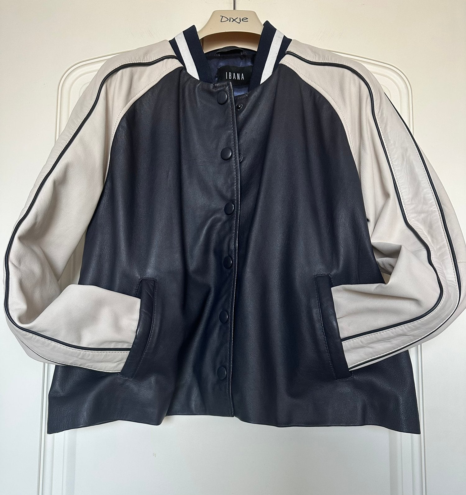 IBANA leren dames baseball jack , A-lijntje, Ophalen of Verzenden, Nieuw, Maat 38/40 (M), Blauw
