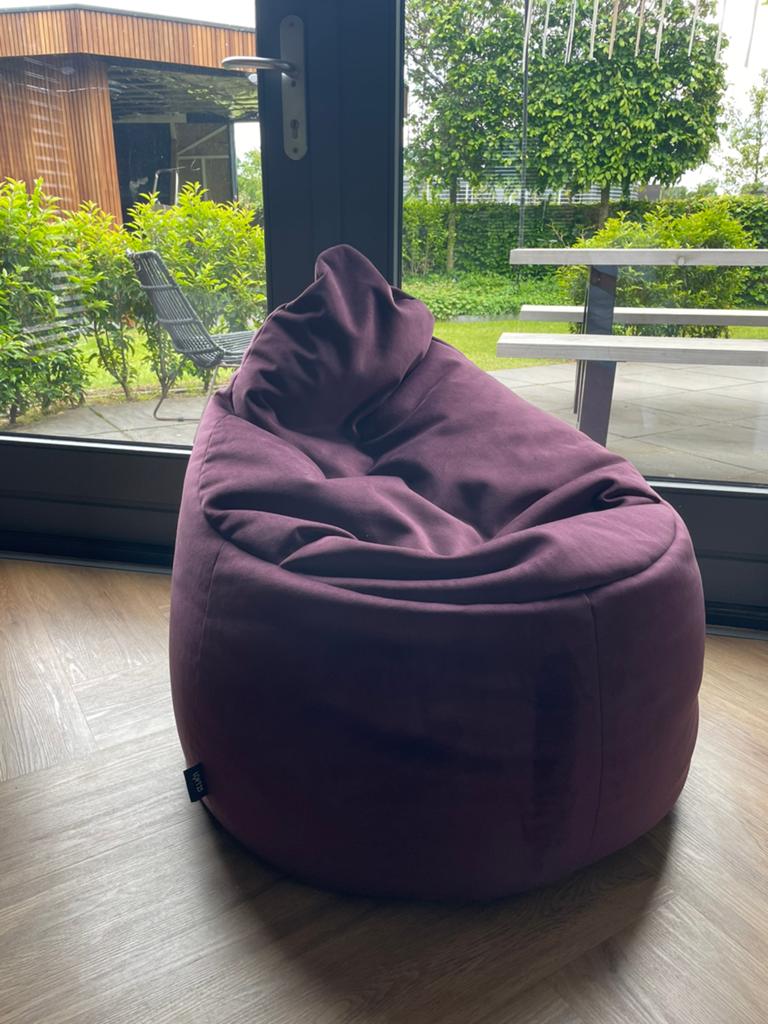 Aubergine zitzak, groot model, loft25, in perfecte staat, Huis en Inrichting, Zitzakken, Ophalen, Zo goed als nieuw