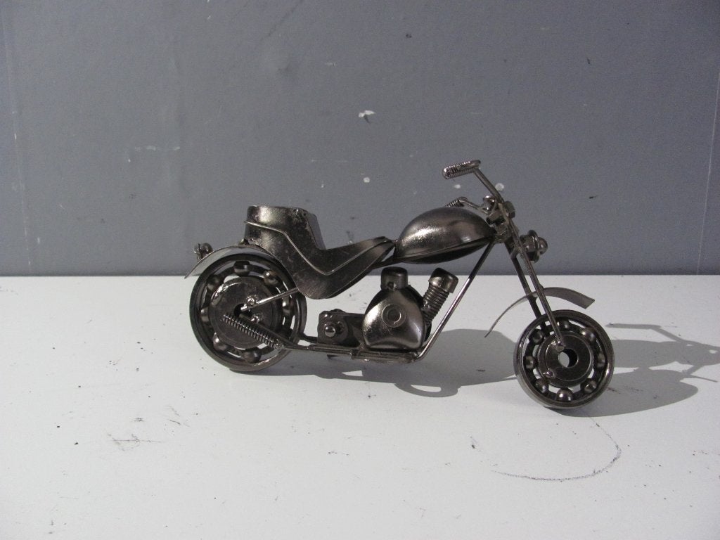 Scrap-metal motor 22x11 cm mooie details, Zilver, Object, Ophalen of Verzenden, Metaal
