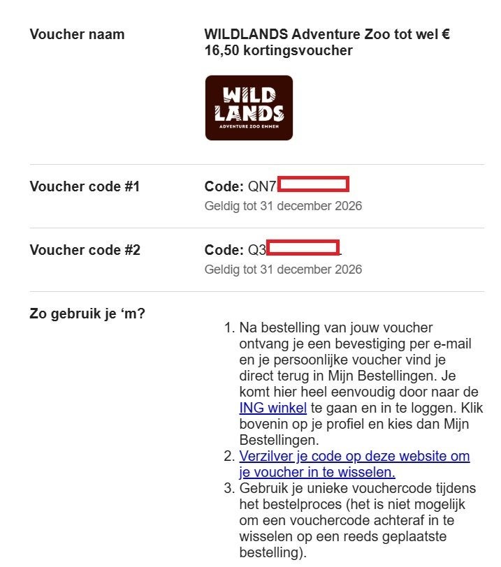 2 Kortingcoupons Wildlands Emmen, Tickets en Kaartjes, Twee personen, Ticket of Toegangskaart