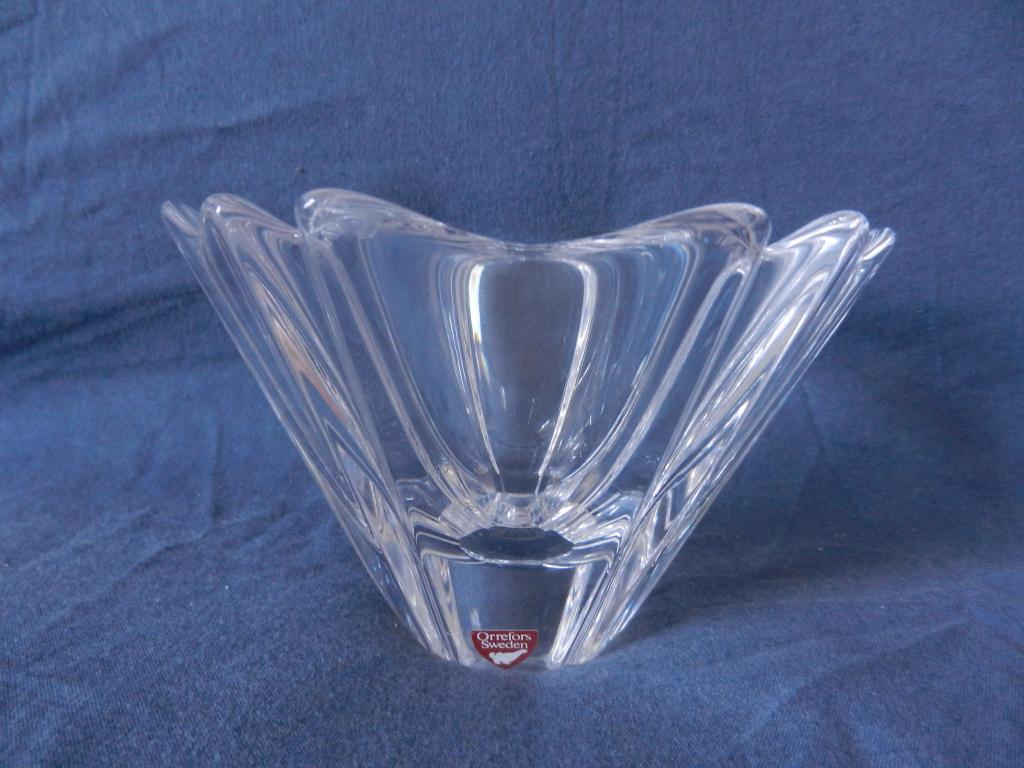 Kristal kom Orrefors ontw. Lars Hellsten ca. 1975 d. 14,2 cm, Ophalen of Verzenden