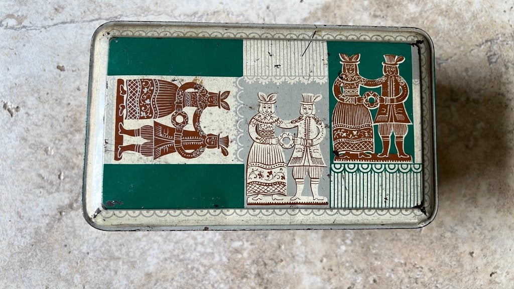 De Spar groen wit bruin blik 20x 11,5x 9cm hoog, Ophalen of Verzenden, Overige