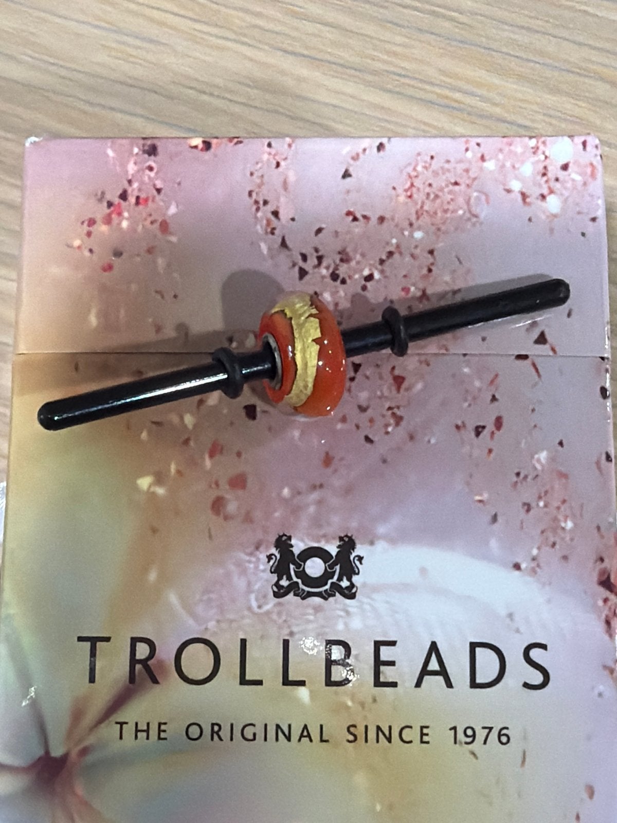 Trollbeads "Buik Chakra" Glas Kraal met 22K Goudfolie, Sieraden, Tassen en Uiterlijk, Bedels, Glas of Kristal, Nieuw, Ophalen of Verzenden