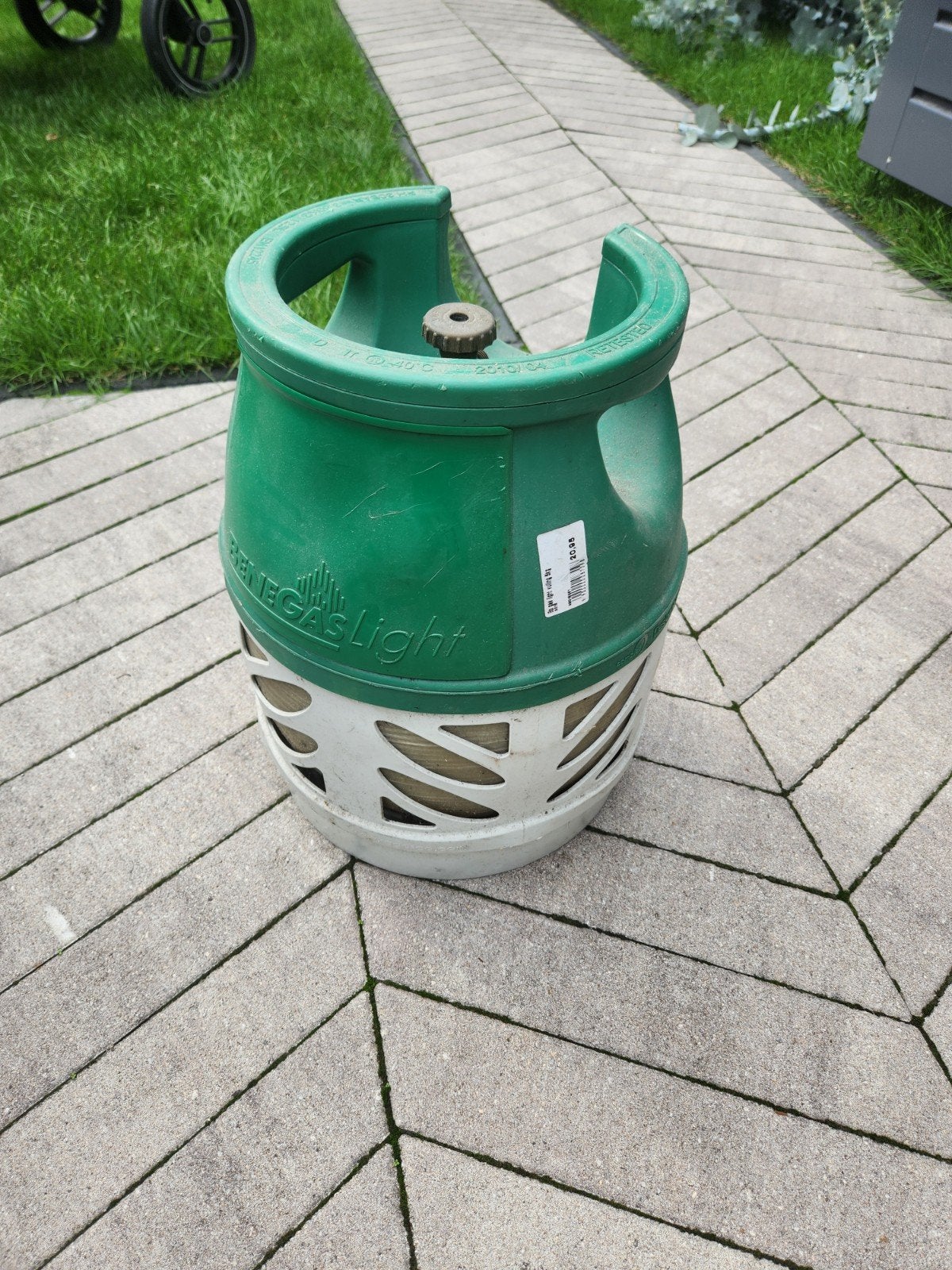 Kunsttof gasfles Benegas 3,80kg 12,5L leeg, Caravans en Kamperen, Ophalen, Gebruikt