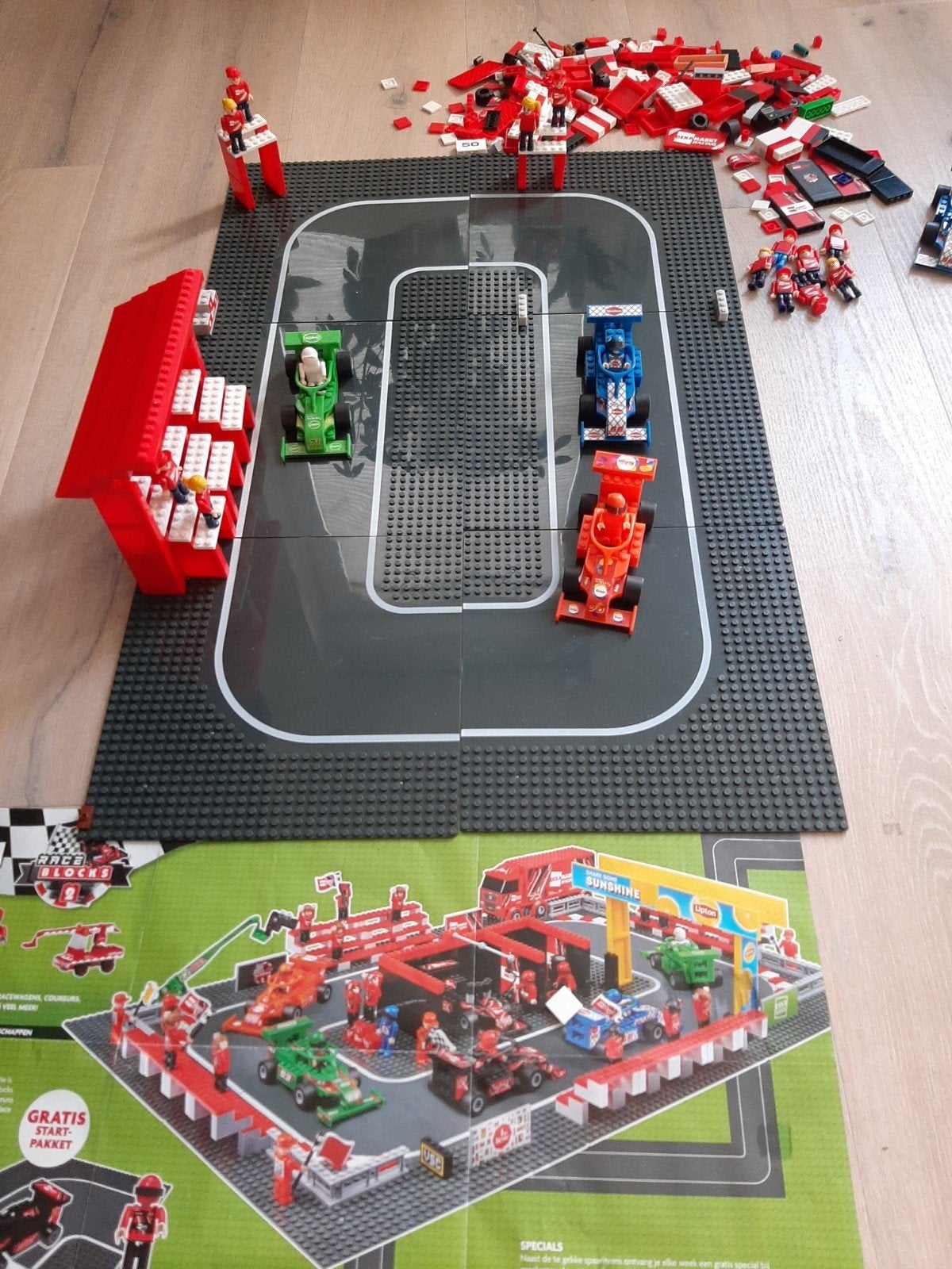 grote partij bouwstenen dekamarkt lego wegplaten racers pop, Ophalen of Verzenden, Zo goed als nieuw, Overige merken