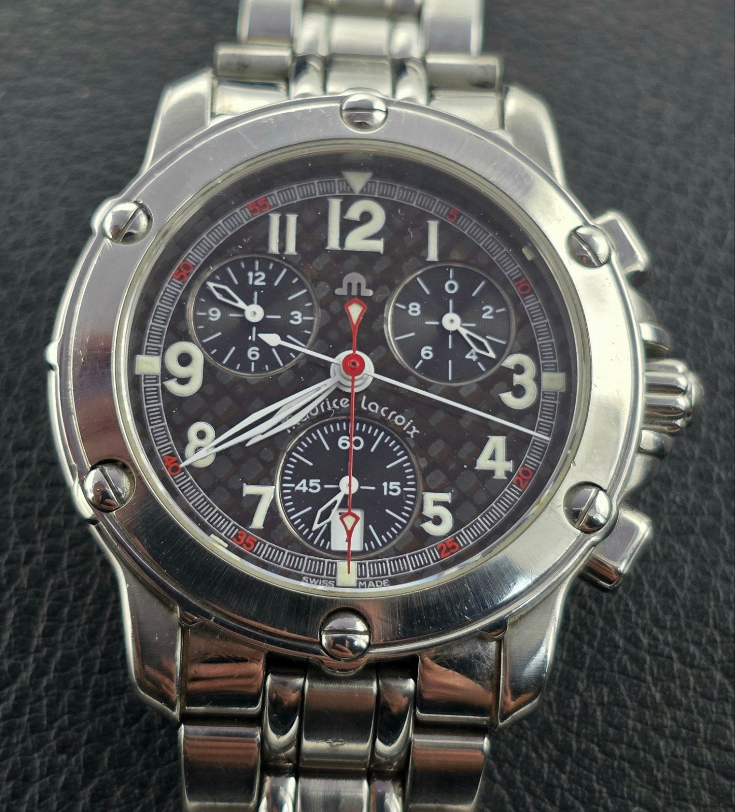 Maurice Lacroix Chronograph Heren Horloge in originele doos, Overige merken, Staal, Maurice Lacroix, .