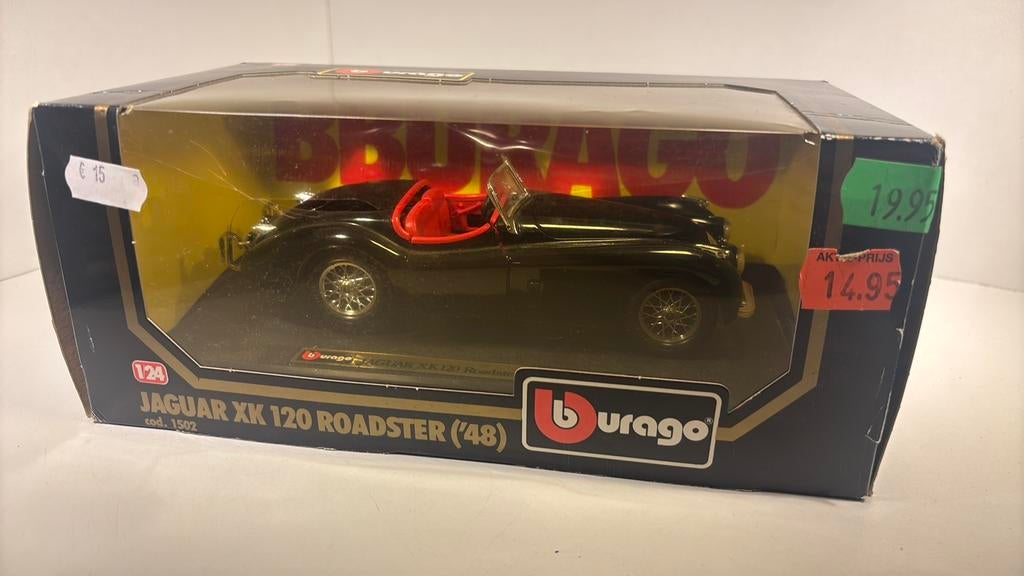 Jaguar xk120 roadster 1948 Bburago 1.24, Ophalen of Verzenden, Bburago, A, A