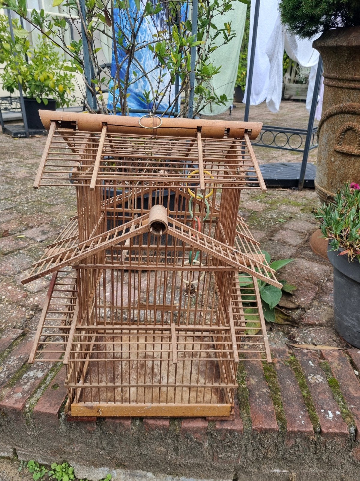 Bamboe vogelkooi, Dieren en Toebehoren, Ophalen, Gebruikt, Overige materialen, Vogelkooi