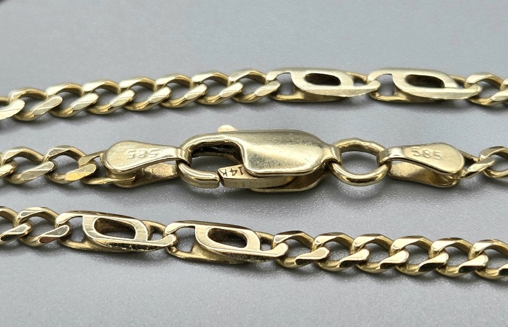 Vintage gouden valkenoog/gourmetschakel ketting. 2026/572, ., Ophalen of Verzenden, Zo goed als nieuw, .