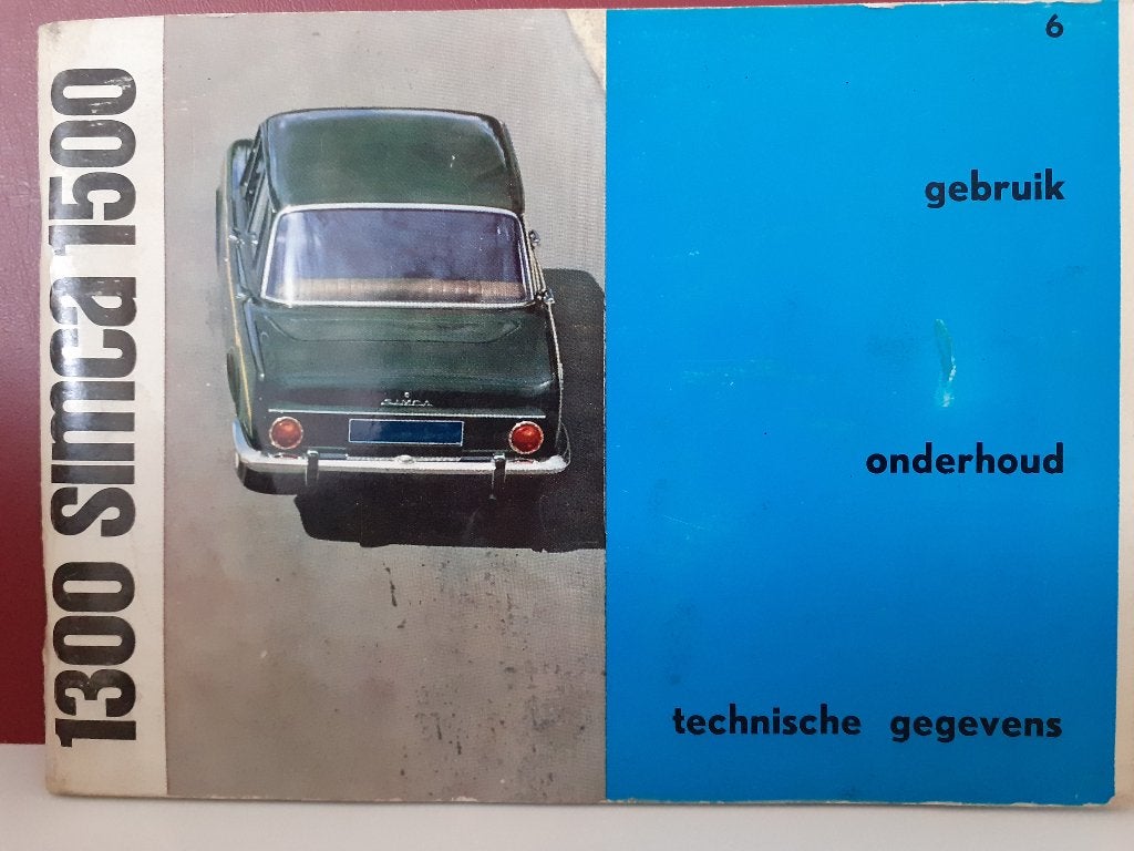 Simca 1300/1500 handleiding        Nederlandstalig, Ophalen of Verzenden