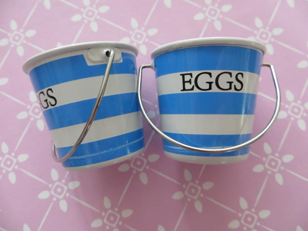 ei dop/emmertje/eieren/ontbijt/cornish blue/streep/blikje, Overige materialen, Overige typen, Nieuw, Ophalen of Verzenden