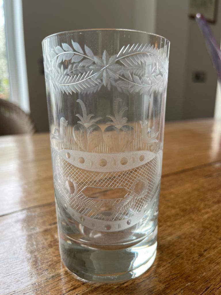 Tumble glas gegraveerd, Ophalen of Verzenden