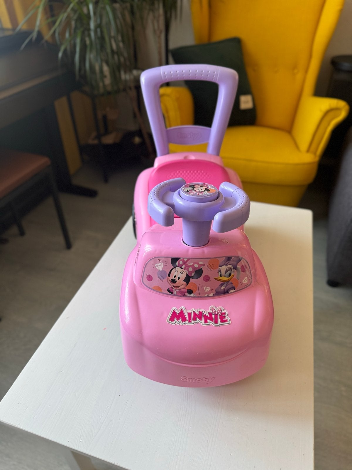 Roze Smoby Minnie Loopauto, Ophalen, Zo goed als nieuw, Loopvoertuig