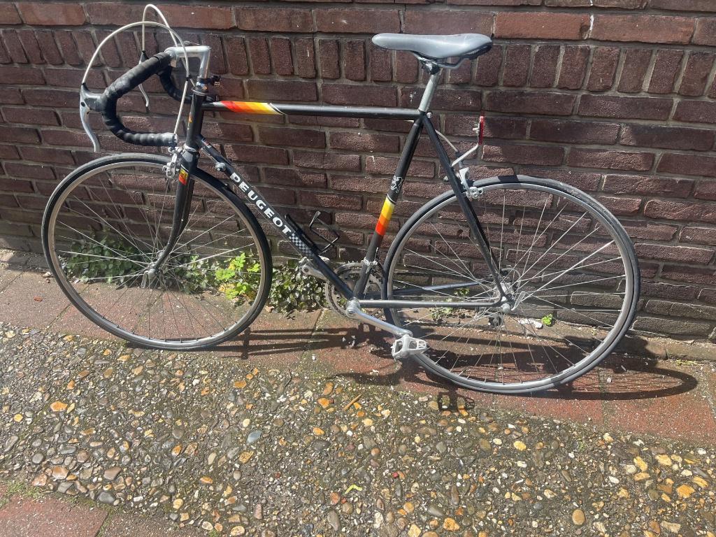 Peugeot Aubisque vintage racefiets staal 58cm rijklaar, Fietsen en Brommers, 28 inch, Gebruikt, Velgrem, 57 tot 61 cm