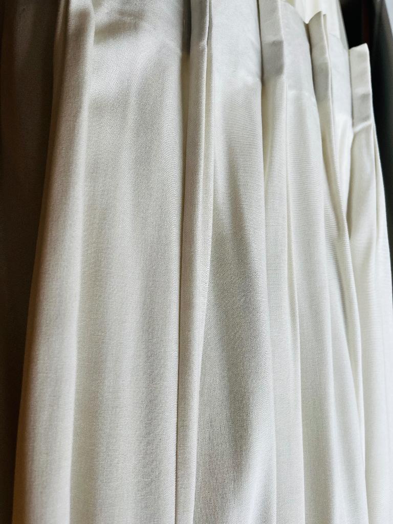 Gordijnen crème wit dubbel geplooid, viscose, Ophalen, Zo goed als nieuw, Crème