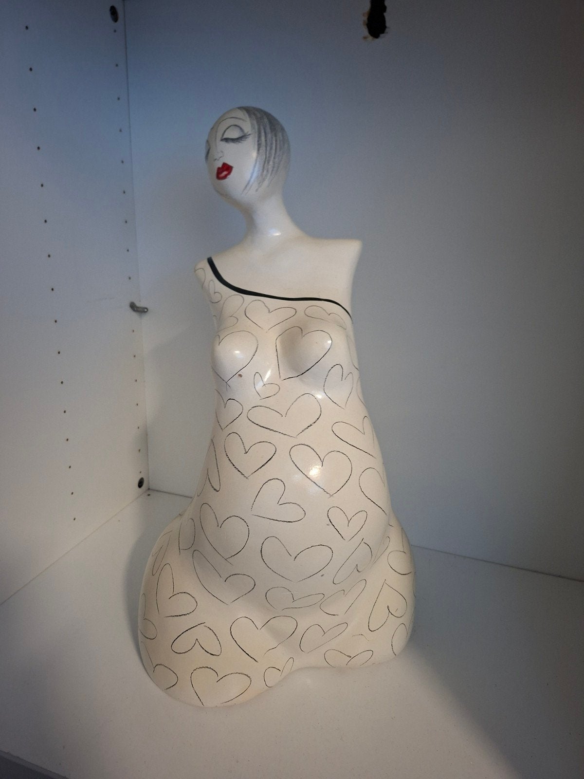 Decoratieve buste met hartjespatroon, Ophalen, Buste, 20 - 50 cm, Overige materialen